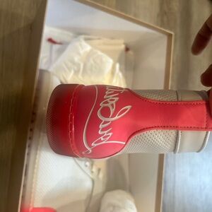 Christian Louboutin Red and White Sneakers
